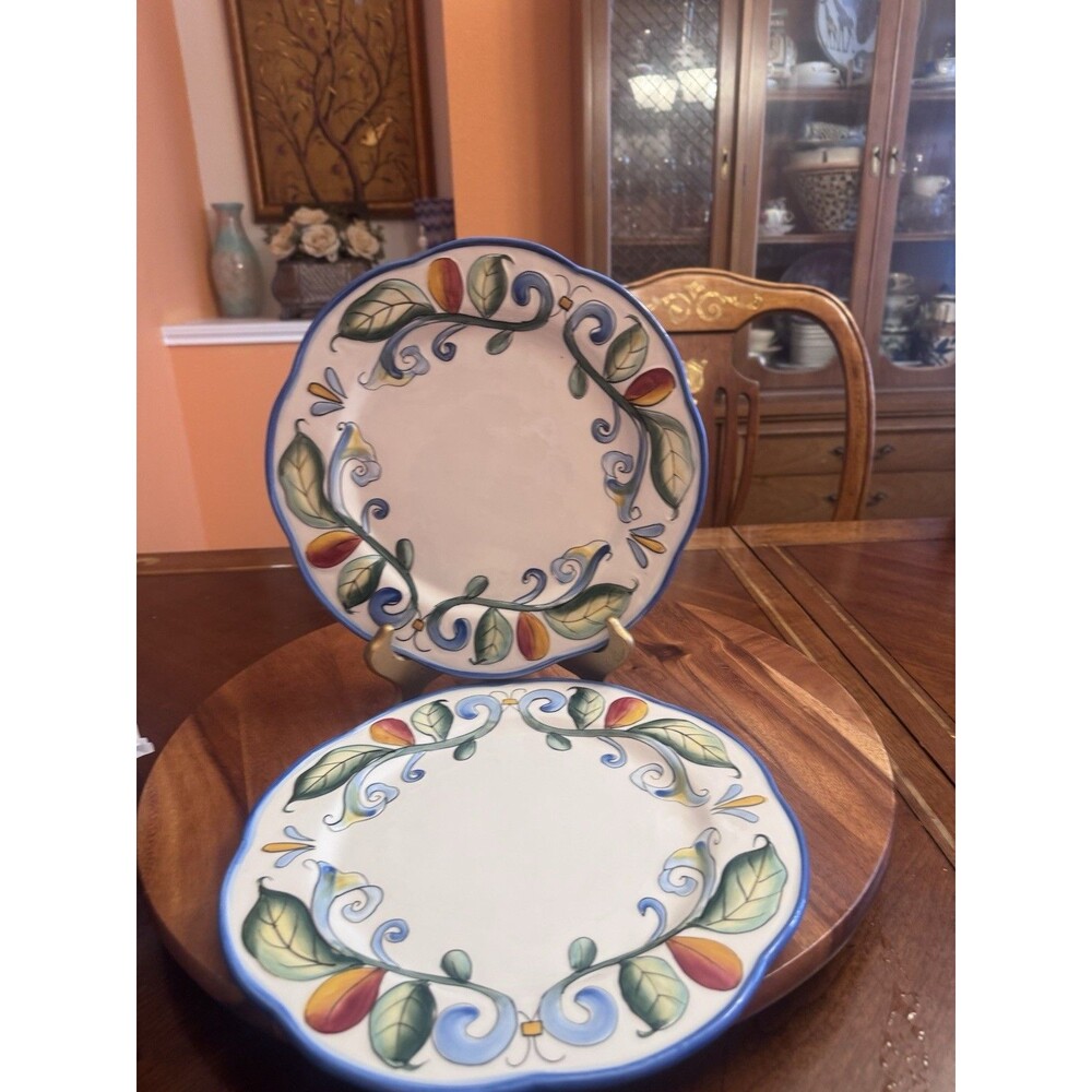 Dinner Plate Ricamo Motif by Fitz & Floyd A Set Of 2